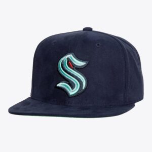 Mitchell & Ness Marine Seattle Kraken Sweet Suede Snapback Chapeau Bleu 1236622