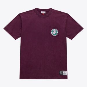 Mitchell & Ness Violet Anaheim Ducks Vintage Logo Fade Away Premium Pocket T-Shirt Crème 1280989