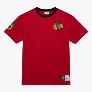 Mitchell & Ness T-shirt rouge à sonnerie jacquard des Blackhawks de Chicago Rouge 1327337