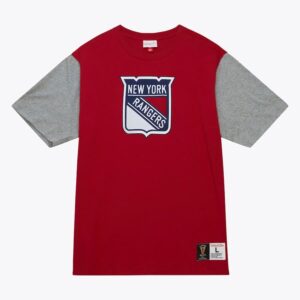 Mitchell & Ness T-shirt rouge à blocage de couleur des Rangers de New York Rouge 1374101