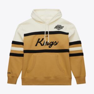 Mitchell & Ness Tan Los Angeles Kings Head Coach Pull à capuche en polaire Gris 1377023