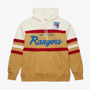 Mitchell & Ness Tan New York Rangers Head Coach Pull à capuche en polaire Noir 1376998
