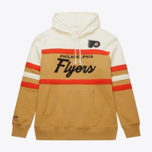Mitchell & Ness Tan Philadelphia Flyers Head Coach Pull à capuche en polaire Beige 1377291