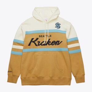Mitchell & Ness Tan Seattle Kraken Head Coach Sweat à capuche en polaire Beige 1377278