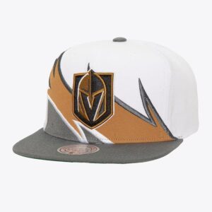 Mitchell & Ness White Vegas Golden Knights Waverunner Snapback Chapeau Rouge 1259811