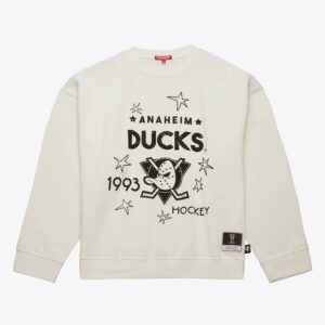 Mitchell & Ness Sweat-shirt en polaire léger 3.0 avec logo Anaheim Ducks crème pour femme Turquoise 1281101