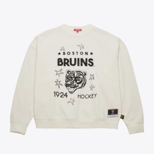 Mitchell & Ness Sweat-shirt en polaire léger 3.0 avec logo des Bruins de Boston pour femme Gris 1281082