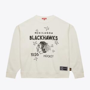 Mitchell & Ness Sweat-shirt en polaire léger 3.0 avec logo Chicago Blackhawks crème pour femme Crème 1376481