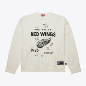 Mitchell & Ness Sweat-shirt en polaire léger 3.0 avec logo Detroit Red Wings pour femme Crème 1376470
