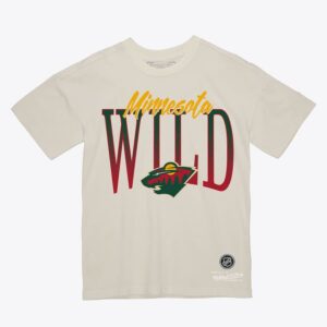 Mitchell & Ness T-shirt à carreaux Minnesota Wild Hip Check pour femme Crème 1374012