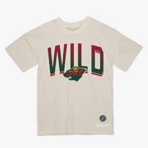 Mitchell & Ness T-shirt crème pour femmes Minnesota Wild Minor Penalty Crème 1374004
