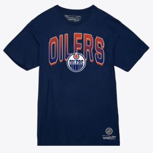 Mitchell & Ness T-shirt de pénalité mineure des Oilers d'Edmonton pour femmes bleu marine 1373995