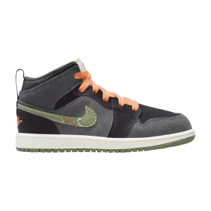 Air Jordan 1 Mid SE Craft PS 'Anthracite Light Olive' Anthracite/Noir/Bright Tangerine/Sky J Light Olive FD9094 003