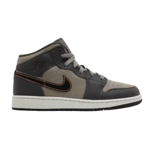 Air Jordan 1 Mid SE GS 'Night Stadium' Night Stadium/Noir/Étain plat/Orange total/Gris neutre FQ8341 017