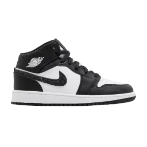 Air Jordan 1 Mid SE GS 'Panda Elephant' Pas Noir/Noir/Blanc/Noir FB9909 001