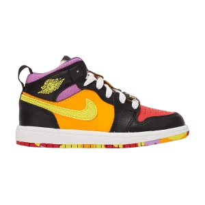 Air Jordan 1 Mid SS PS 'Championships' Noir/Jaune opti/Rouge université/Outremer clair/Cadran solaire/Bleu Baltique FD1319 007