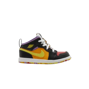 Air Jordan 1 Mid SS TD 'Championships' Noir/Jaune opti/Rouge université/Outremer clair/Cadran solaire/Bleu Baltique FD1318 007