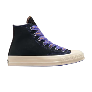 Converse Chuck 70 High 'Ribbon Laces – Baskets Black Blue Flame Noir/Bleu Flame/Natural Ivory A07976C