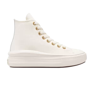 Converse Chuck Taylor All Star Move Platform High GS 'Tonal Canvas - Egret Metallic Light Gold' Baskets Egret A08384C