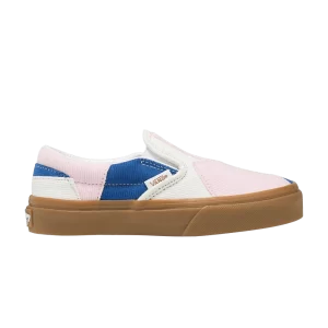 Vans Classic Slip-On V Baskets 'Corduroy Patchwork' pour Enfants Rose/Bleu VN0A5FBK6MZ