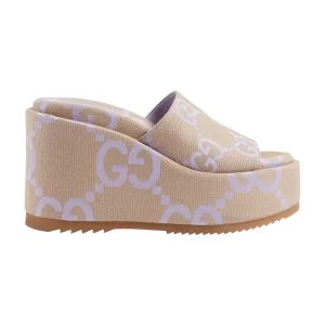 Baskets Gucci Wmns Platform Sandal 'Jumbo GG – Beige Lapis 'Beige/Lapland 730047 UKO00 8803