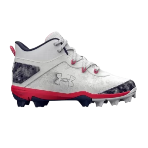 Under Armour Harper 8 Mid RM Jr 'USA' Baskets Blanc/Argent métallisé 3026598 100