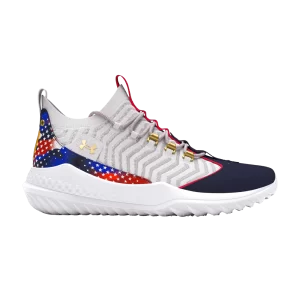 Under Armour Harper 9 TF 'USA' Baskets Blanc/Midnight Navy/Or Métallique 3027440 101