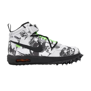 Nike Off-White x Air Force 1 Mid SP Leather 'Grim Reaper' Blanc/Noir/Noir DR0500 102