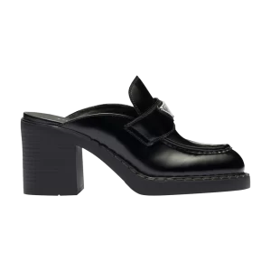 Baskets Prada Wmns Mule en cuir brossé chocolat 'Noir '2023 Noir 1D652M 055 F0002