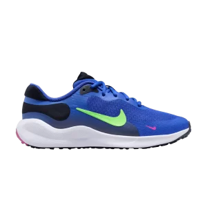Nike Revolution 7 GS 'Ultramarine Lime Blast' Ultramarine clair/Obsidienne foncée/Blanc/Lime Burst FB7689 500