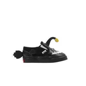 Baskets Vans Slip-On V 'Angler Fish' pour tout-petits noir/blanc véritable VN0005WM6BT