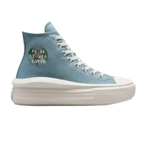 Converse Wmns Chuck Taylor All Star Move Platform High 'Peace, Love, Earth' Baskets Cocon bleu/Aigrette/Pale magma A08194C