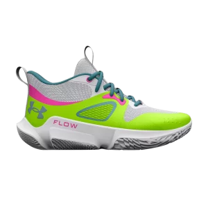 Under Armour Wmns Flow Breakthru 3 'White Lime Surge' Baskets Blanc/Lime Splash/Harbor Bleu Métallisé 3025603 106