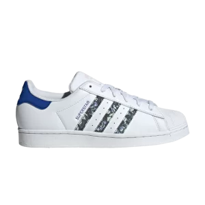 adidas Wmns Superstar 'Stripes Floral Artwork' Baskets Blanc Nuage/Rose Clair/Bleu Lucide IE9638