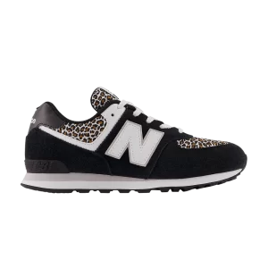 New Balance 574 Big Kid 'Leopard' Baskets Noir/Rain Cloud GC574AC1