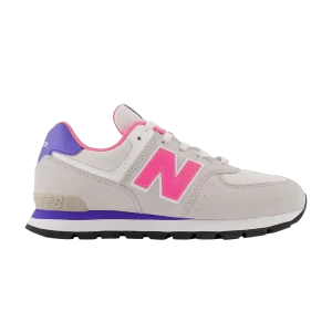 New Balance 574 Big Kid 'Summer Fog Neon Pink' Baskets Summer Fog/Neon Rose/Aura GC574DK2