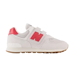 New Balance 574 Hook & Loop Little Kid Wide 'Nimbus Cloud True Red' Cloud Nimbus/Aluminium clair/True Red PV574RF1 W
