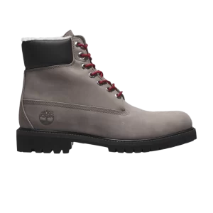 Timberland 6 Inch Premium Botte imperméable 'Medium Grey' Nubuck gris mi-épais/Rouge TB0A2EMR D52