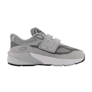New Balance 990v6 Hook & Loop Little Kid Wide 'Castlerock' Baskets Gris/Argent PV990GL6 W