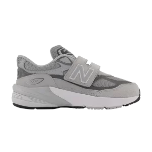 New Balance 990v6 Hook & Loop Little Kid X-Wide 'Castlerock' Baskets Gris/Argent PV990GL6 XW