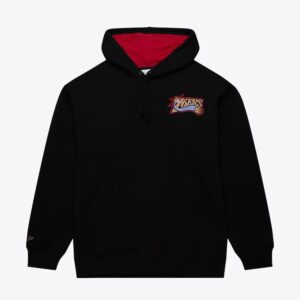 Mitchell & Ness Allen Iverson Noir Philadelphia 76ers Nom et numéro Pull à capuche en polaire Gris 1432157