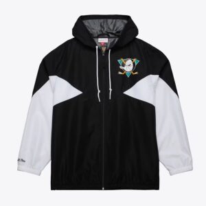 Mitchell & Ness Black Anaheim Ducks Vintage Logo Ultimate Veste coupe-vent légère à fermeture éclair complète Noir 1378444