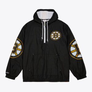 Mitchell & Ness Veste coupe-vent noire à quart de zip Anorak Team 2.0 des Bruins de Boston Noir 1378652