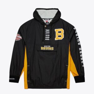 Mitchell & Ness Black Boston Bruins Team OG 2.0 Anorak Quarter-Zip Sweat à capuche coupe-vent Noir 1378639