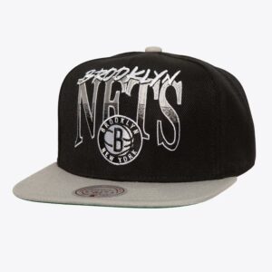 Casquette de baseball Mitchell & Ness noir Brooklyn Nets Rise Up Snapback Hat crème 1589722