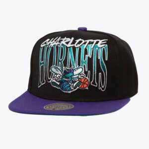 Casquette de baseball Mitchell & Ness noir Charlotte Hornets Hardwood Classics Rise Up Snapback Hat crème 1589743