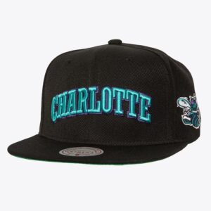 Casquette de baseball Mitchell & Ness noir Charlotte Hornets Hardwood Classics Triple Play Snapback Hat noir 1589690