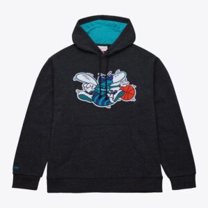 Mitchell & Ness Sweat à capuche noir Charlotte Hornets en polaire délavé à la neige Noir 1550927