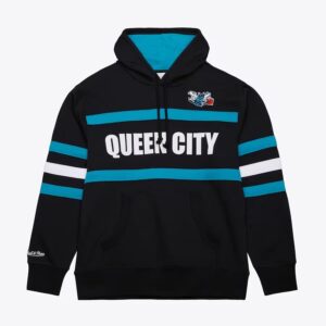 Mitchell & Ness Noir Charlotte Hornets Vintage Logo Head Coach Pull à capuche en polaire Noir 1550836