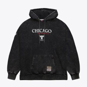 Mitchell & Ness Black Chicago Bulls Sweat à capuche graphique surdimensionné Blanc 1502877